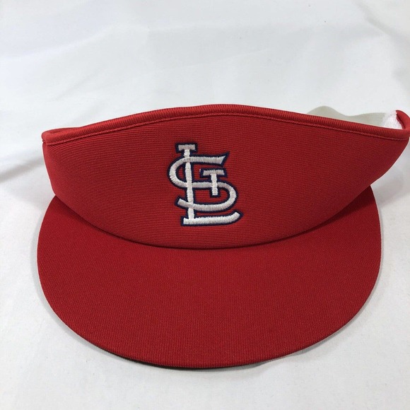 VINTAGE ST LOUIS CARDINALS TWINS ENTERPRISE VISOR HAT CAP RED STRETCH BACK OSFM - Picture 1 of 9
